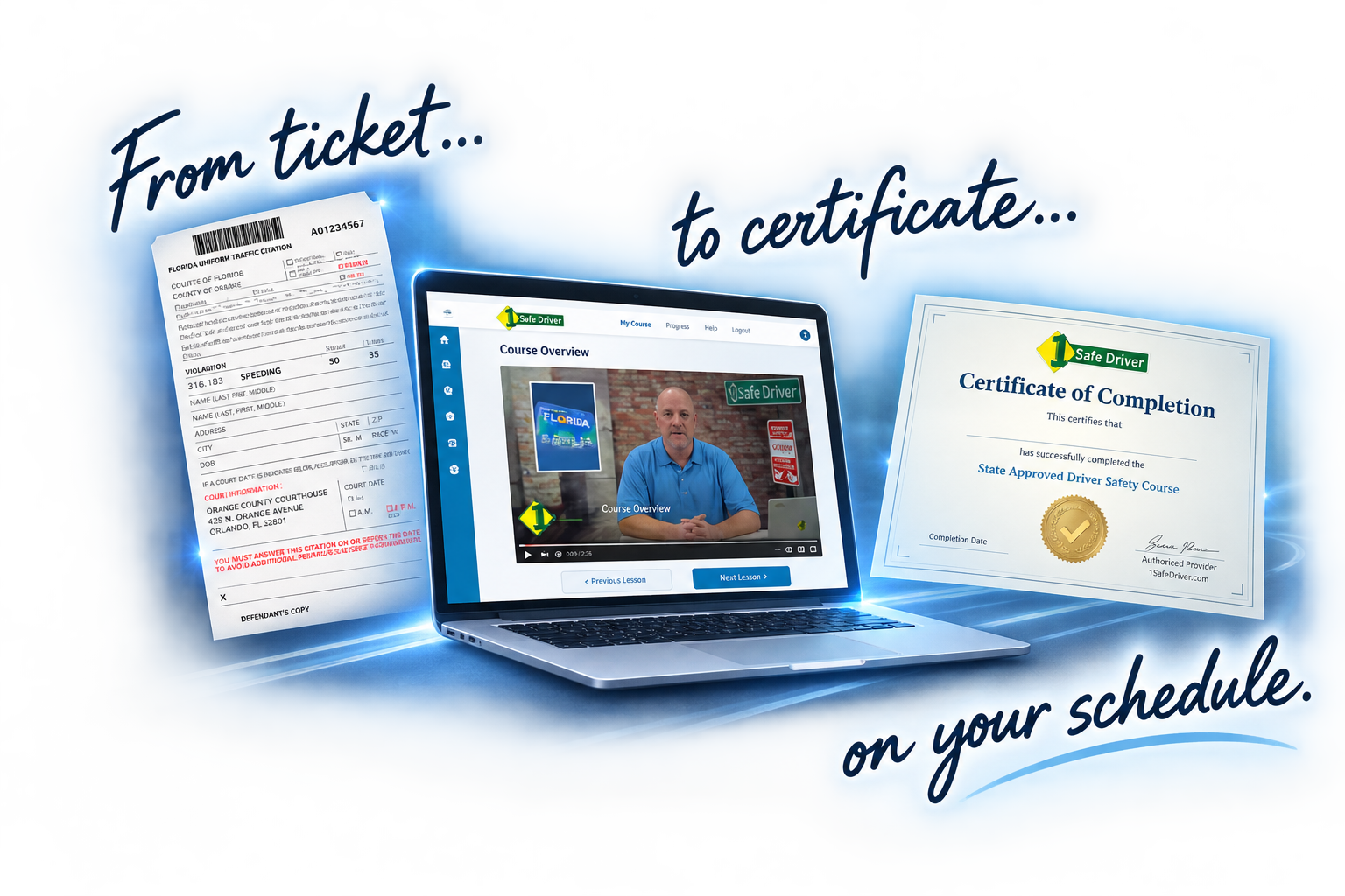 From ticket to certificate, on your schedule.