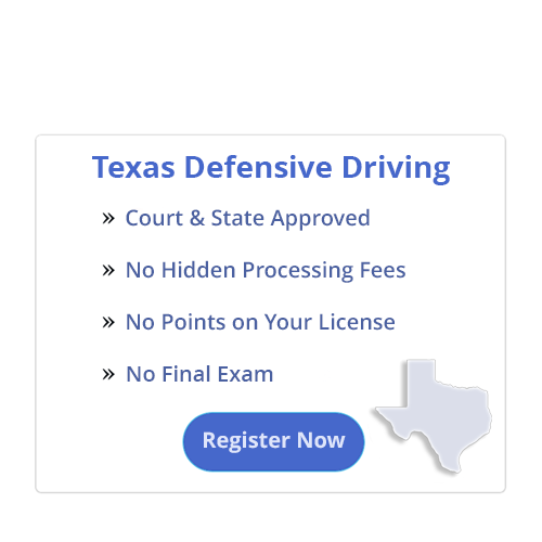 Register for an online Texas 6-hour defensive driving course.